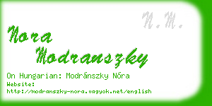 nora modranszky business card