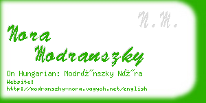 nora modranszky business card